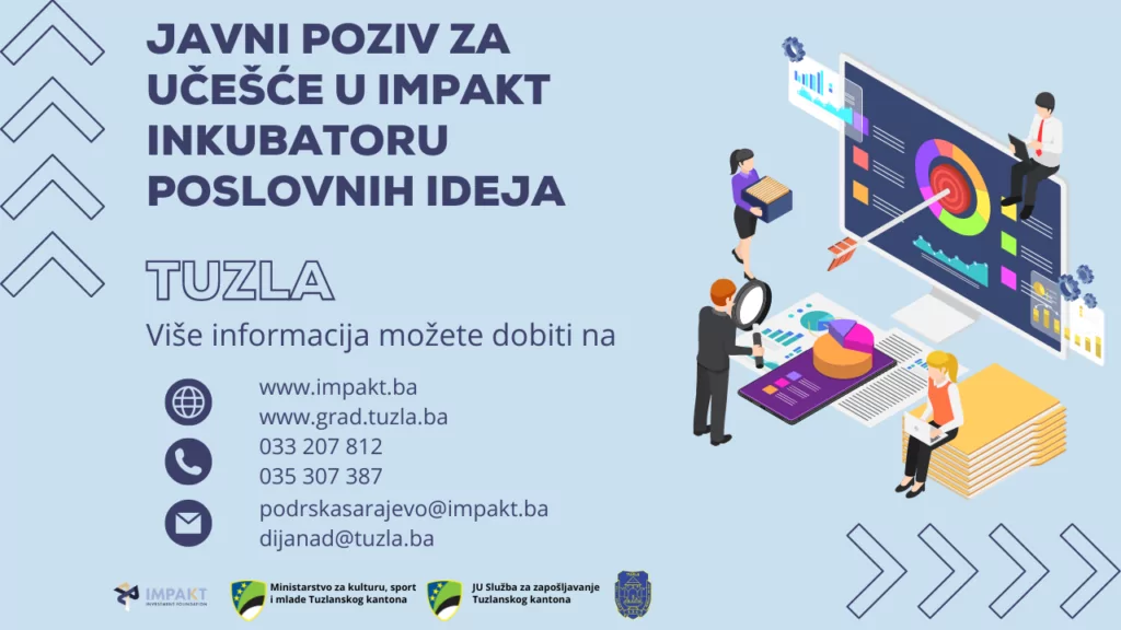 Javni poziv za učešće u IMPAKT inkubatoru poslovnih ideja Grad Tuzla